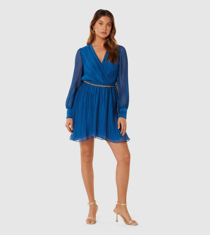 GENEVIEVE Pleated Mini Dress